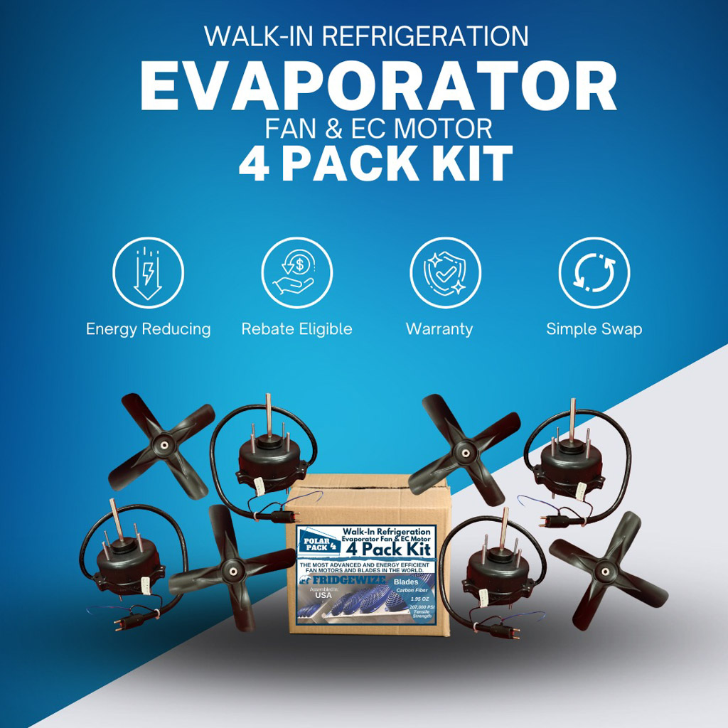 The walk-in refrigeration evaporator Polar Pack 4 pack kit.